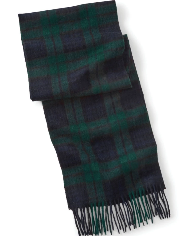 Oxford & Evergreen Orvis Scottish Lambswool Scarf, Black Watch Plaid (Blue & Green) (5 Patterns) 3 Oxford & Evergreen Orvis Scottish Lambswool Scarf, Black Watch Plaid (Blue & Green) (5 Patterns)