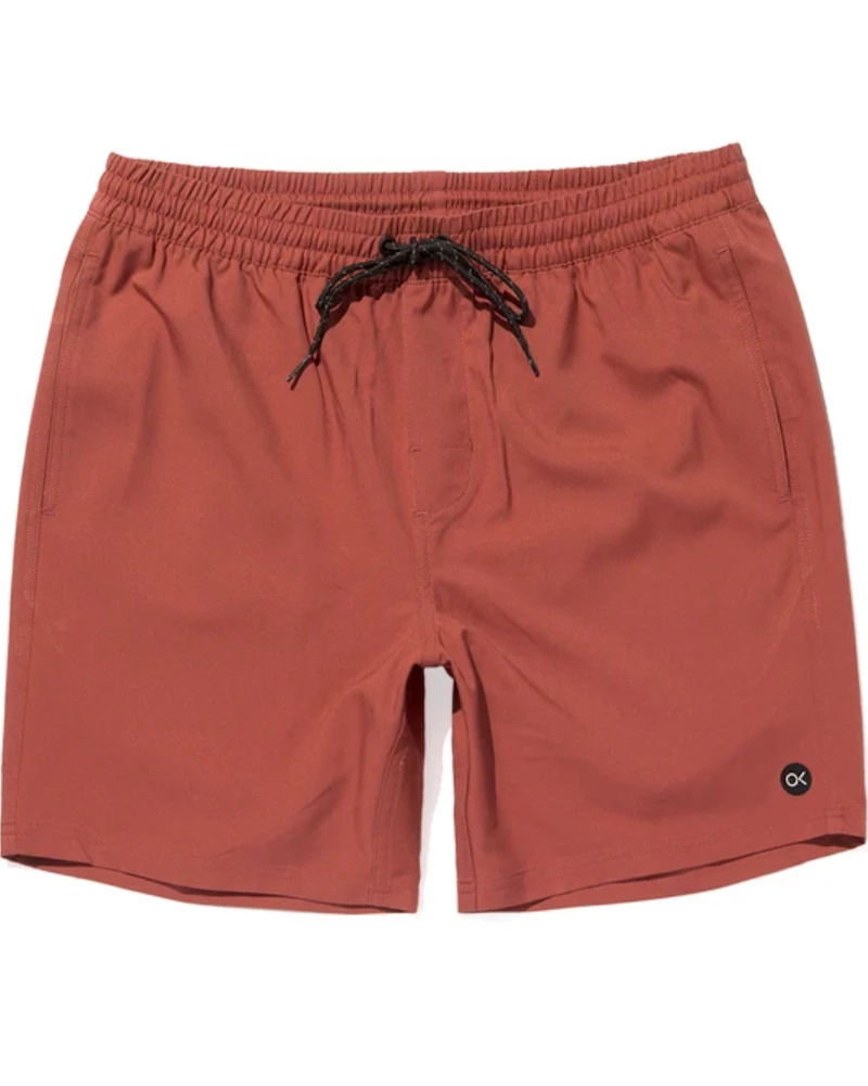 Oxford & Evergreen Outerknown Nomadic Volley Recycled Polyester Swim Shorts, Faded Red 3 Oxford & Evergreen Outerknown Nomadic Volley Recycled Polyester Swim Shorts, Faded Red