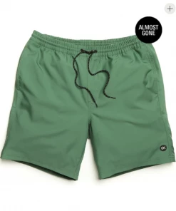 Oxford & Evergreen Outerknown Nomadic Volley Recycled Polyester Swim Shorts, Jade (Green)