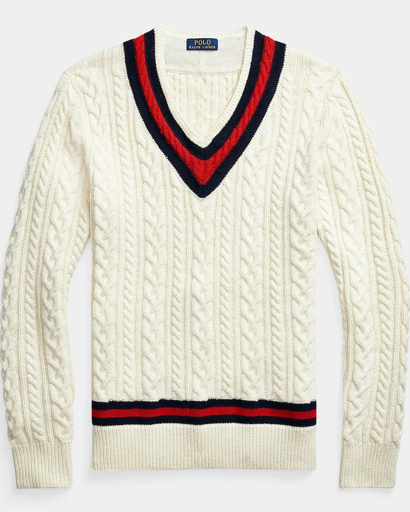 Oxford & Evergreen Polo Ralph Lauren Iconic Cricket Sweater, Cotton//Cashmere, Cream Clothing 3 Oxford & Evergreen Polo Ralph Lauren Iconic Cricket Sweater, Cotton//Cashmere, Cream Clothing