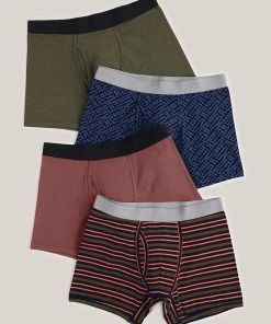 Oxford & Evergreen Pact Organic Cotton Boxer Briefs 4-Pack (3 Options)