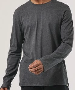 Oxford & Evergreen Clothing Pact Organic Cotton Softspun Long Sleeve Tee, Charcoal Heather (6 Colors)