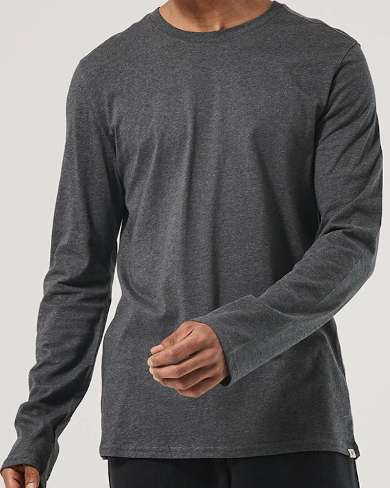Oxford & Evergreen Clothing Pact Organic Cotton Softspun Long Sleeve Tee, Charcoal Heather (6 Colors) 3 Oxford & Evergreen Clothing Pact Organic Cotton Softspun Long Sleeve Tee, Charcoal Heather (6 Colors)