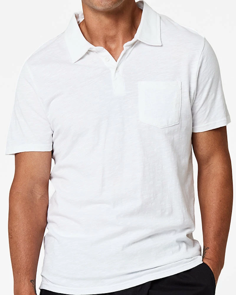 Oxford & Evergreen Clothing Pact Organic Textured Slub Polo, White 3 Oxford & Evergreen Clothing Pact Organic Textured Slub Polo, White