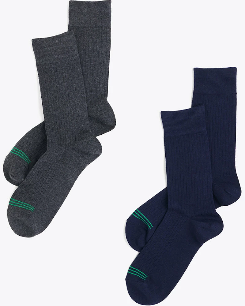 Oxford & Evergreen Clothing Pact Organic Cotton Socks 2-Pack (Charcoal Heather & Maritime Navy) 3 Oxford & Evergreen Clothing Pact Organic Cotton Socks 2-Pack (Charcoal Heather & Maritime Navy)