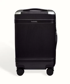 Oxford & Evergreen Paravel Aviator Carry-On Suitcase With Recycled Plastics Inside & Out, Derby Black (5 Colors Available)