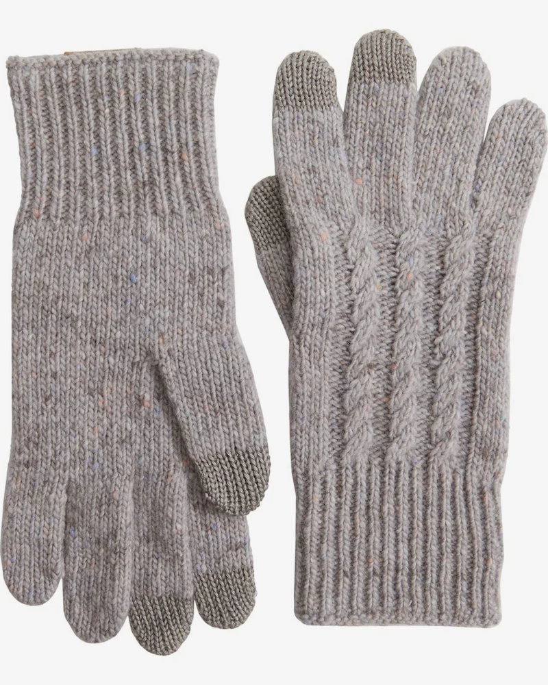 Oxford & Evergreen Pendleton Cable-Knit Gloves, Grey Heather 3 Oxford & Evergreen Pendleton Cable-Knit Gloves, Grey Heather
