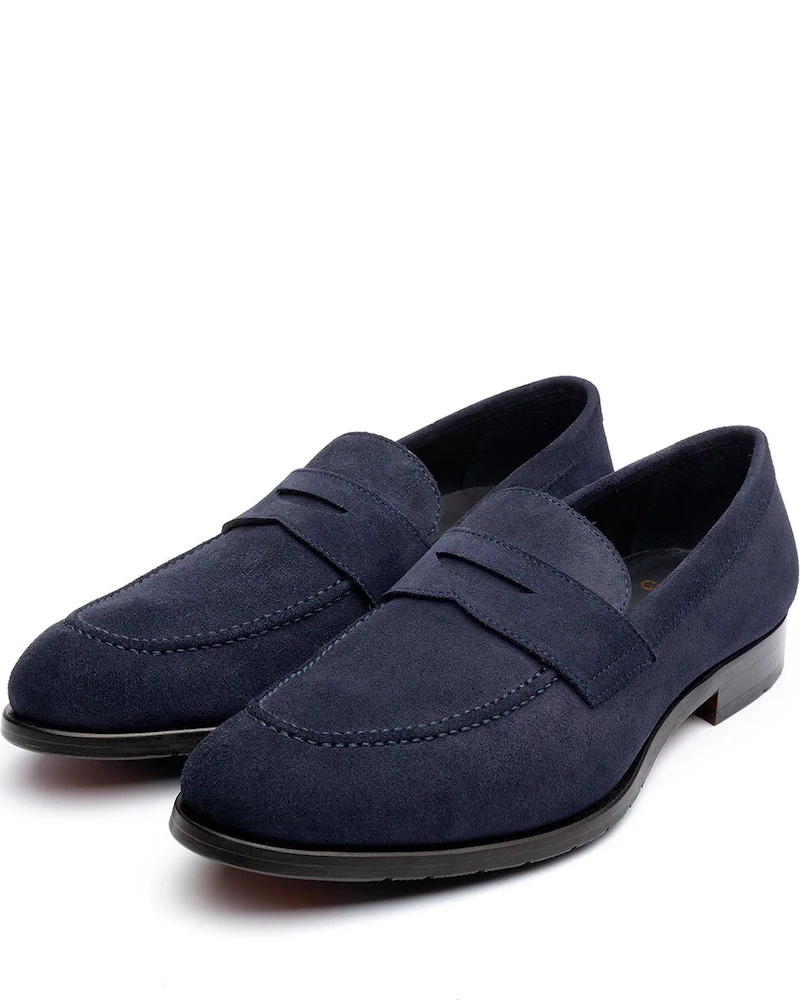 Oxford & Evergreen Shoes Qüero Madison Glove Leather Loafers, Blue Suede 3 Oxford & Evergreen Shoes Qüero Madison Glove Leather Loafers, Blue Suede
