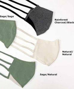 Oxford & Evergreen Rawganique Vivaldi Two- Or Three-Layer Organic Cotton Face Mask (6 Colors)