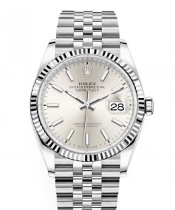 Oxford & Evergreen Evening Watches Rolex Datejust Automatic Watch, Silver Dial M126234-0013(36mm)