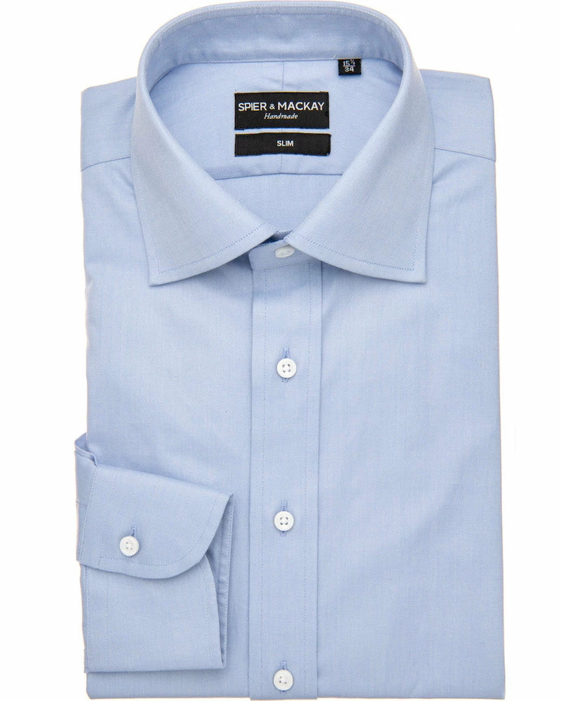 Oxford & Evergreen Clothing Spier & Mackay Dress Shirt, Medium Blue Fine Twill 3 Oxford & Evergreen Clothing Spier & Mackay Dress Shirt, Medium Blue Fine Twill
