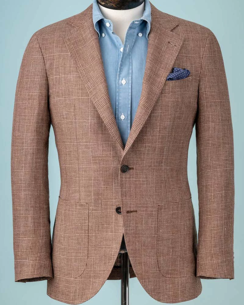Oxford & Evergreen Spier & Mackay Linen/Wool Prince Of Wales Check Sport Coat, Brown 2 Oxford & Evergreen Spier & Mackay Linen/Wool Prince Of Wales Check Sport Coat, Brown
