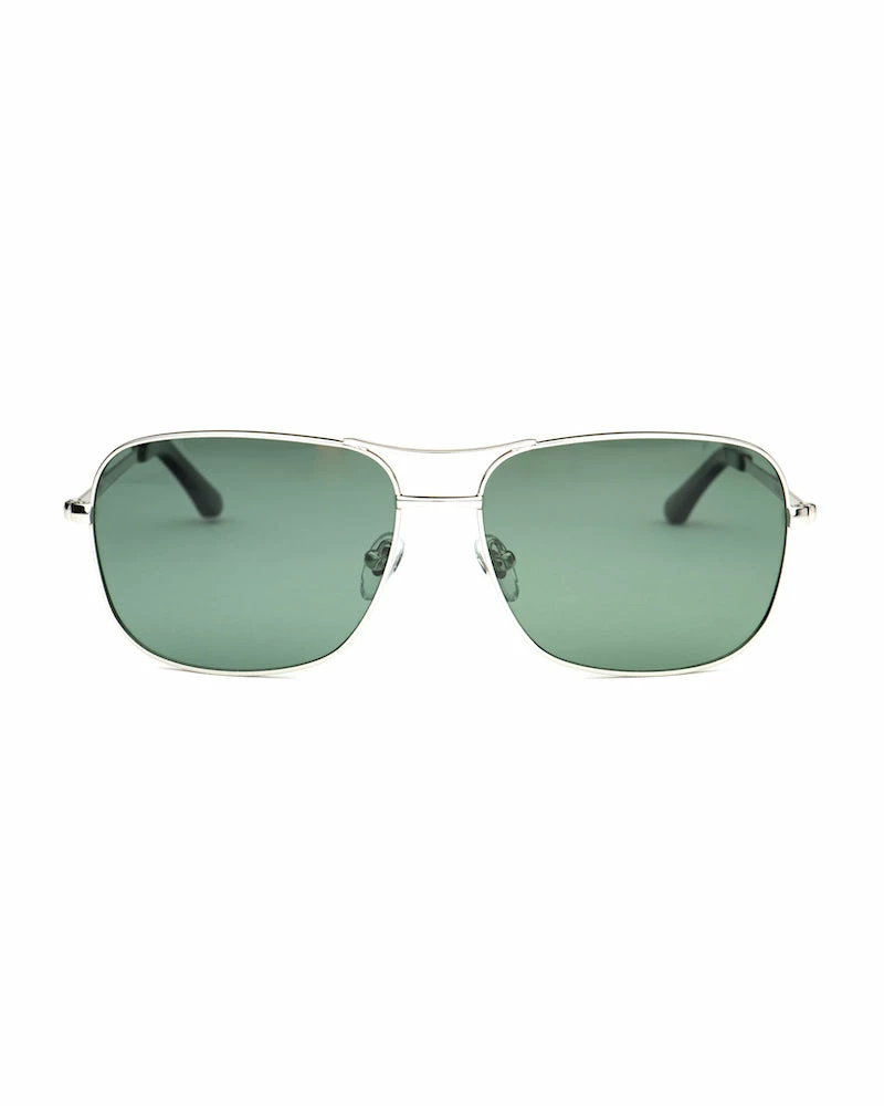Oxford & Evergreen Accessories Spier & Mackay Square Aviator Sunglasses, Polarized, Silver/Green 3 Oxford & Evergreen Accessories Spier & Mackay Square Aviator Sunglasses, Polarized, Silver/Green
