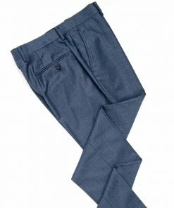 Oxford & Evergreen Clothing Spier & Mackay Wool Trousers, Blue Brushed Texture