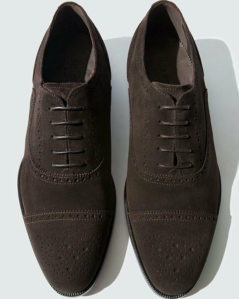 Oxford & Evergreen Scarosso Roberto Cap-Toe Oxfords, Dark Brown Suede Shoes 3 Oxford & Evergreen Scarosso Roberto Cap-Toe Oxfords, Dark Brown Suede Shoes