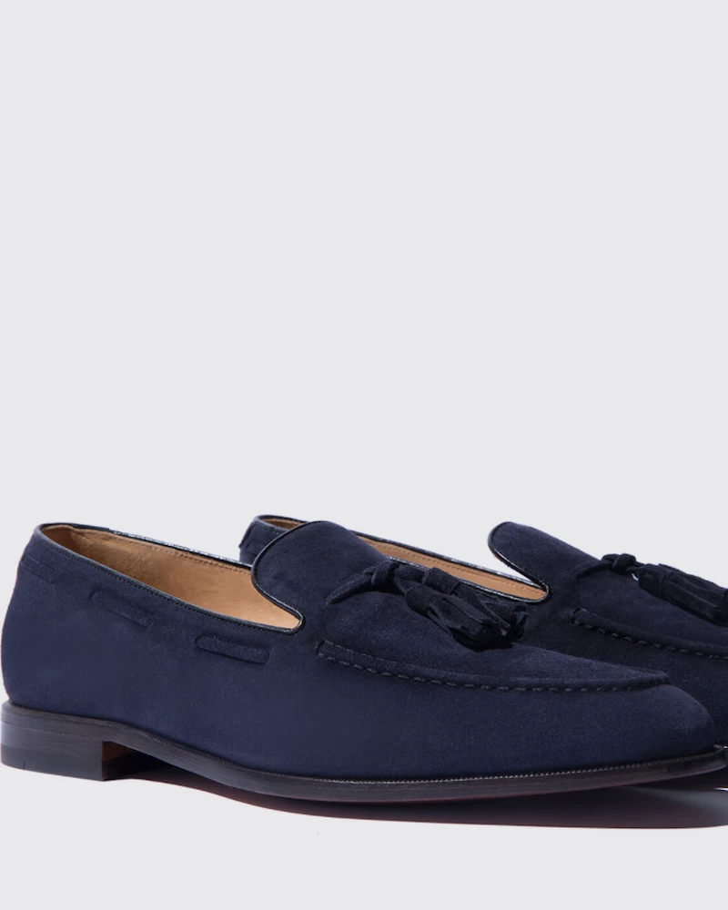 Oxford & Evergreen Shoes Scarosso Duccio Abisso Suede Tassel Loafers, Dark Blue 3 Oxford & Evergreen Shoes Scarosso Duccio Abisso Suede Tassel Loafers, Dark Blue