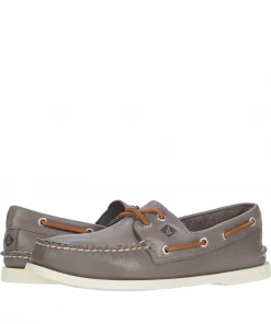 Oxford & Evergreen Sperry Authentic Original 2-Eye Whisper Boat Shoes, Grey