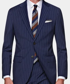 Oxford & Evergreen Suitsupply Napoli Suit, Fair Wear & Carbon Neutral, Navy Pinstripe