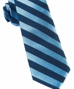 Oxford & Evergreen Accessories The Tie Bar Lumber Stripe Tie, Light Blue & Navy Blue