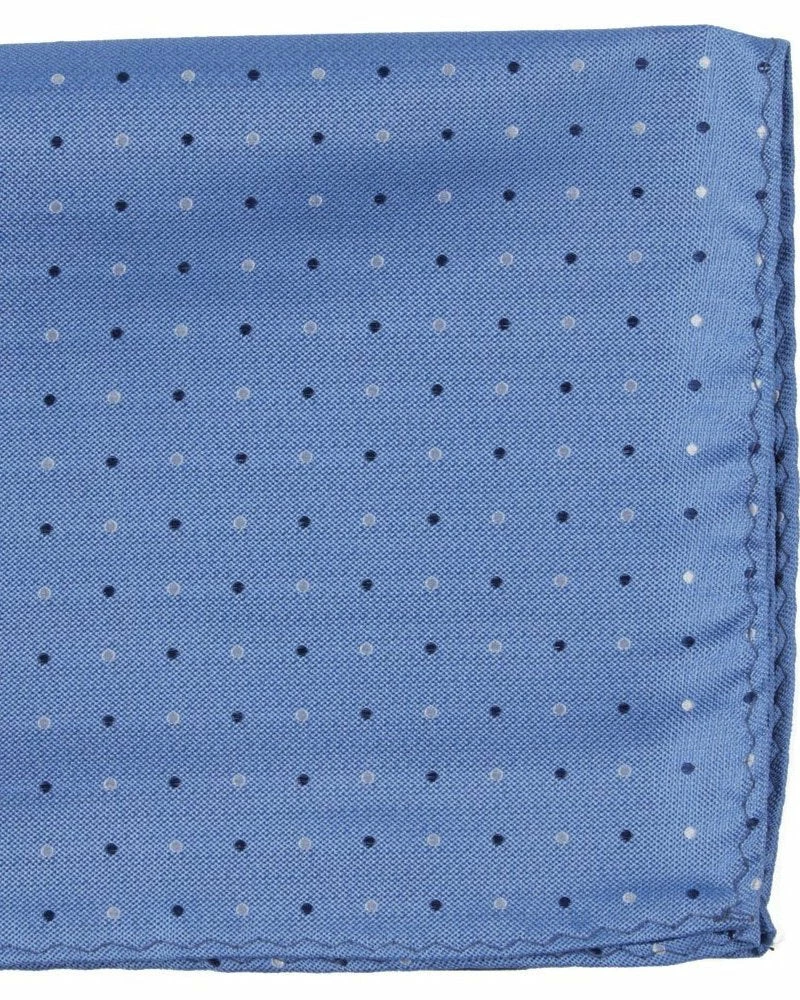 Oxford & Evergreen The Tie Bar Jpl Dots Pocket Square, Light Blue With Navy Blue & White Dots 3 Oxford & Evergreen The Tie Bar Jpl Dots Pocket Square, Light Blue With Navy Blue & White Dots