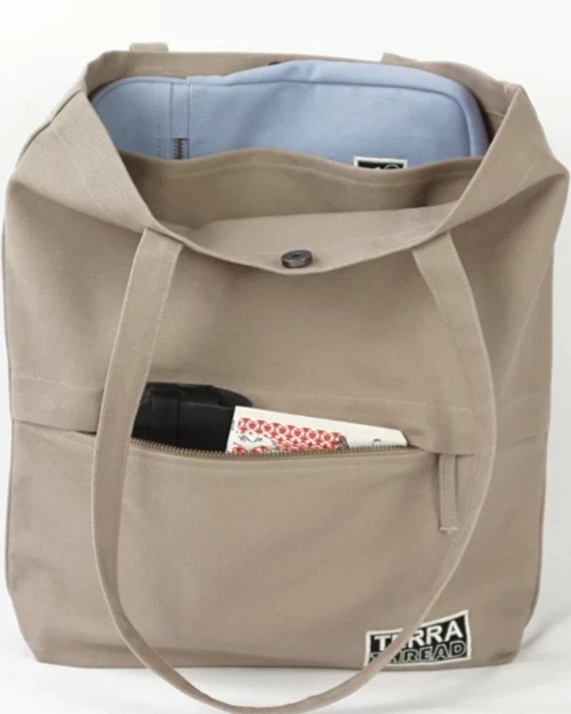 Oxford & Evergreen Terra Thread Organic Cotton Large Tote Bag (Dunia Tote), Sand Dune (10 Colors) Bags & Baggage 3 Oxford & Evergreen Terra Thread Organic Cotton Large Tote Bag (Dunia Tote), Sand Dune (10 Colors) Bags & Baggage