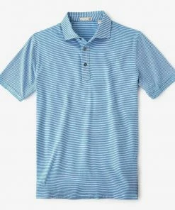 Oxford & Evergreen Tasc Performance Organic & Eco Everywear Polo, Olympic Blue Channel Stripe (4 Colors)
