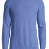 Oxford & Evergreen Honeycomb Knit Pullover In Organic Cotton, Skyline Melange (Light Blue) Clothing 1 Oxford & Evergreen Honeycomb Knit Pullover In Organic Cotton, Skyline Melange (Light Blue) Clothing