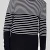 Oxford & Evergreen Thread Organic Cotton Striped Sweater, Navy & White 1 Oxford & Evergreen Thread Organic Cotton Striped Sweater, Navy & White