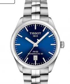 Oxford & Evergreen Tissot PR 100 Automatic Watch, Blue (39mm) Evening Watches