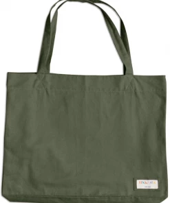 Oxford & Evergreen Uskees 4001 Large Organic Cotton Tote Bag, Army Green (5 Colors)