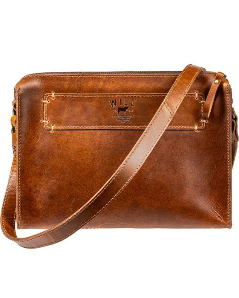 Oxford & Evergreen Will Leather Goods Simple Vegetable-Tanned Leather Crossbody Bag, Tan (3 Colors) (10.5” X 9.0”) 3 Oxford & Evergreen Will Leather Goods Simple Vegetable-Tanned Leather Crossbody Bag, Tan (3 Colors) (10.5” X 9.0”)